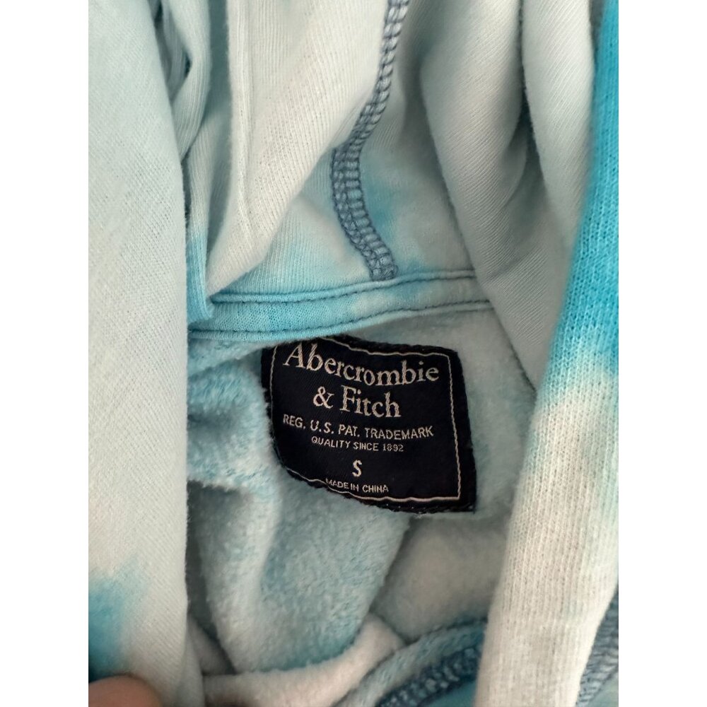 Abercrombie & Fitch blue tie dye hoodie with slip pocket Small - Picture 3 of 4